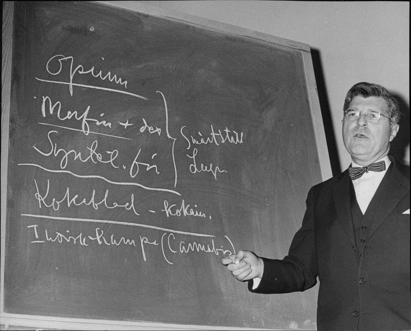 Speakers at the conference on the drug problem at the Concert Hall. - Vintage Photograph