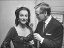 Marianne Aminoff and Jan MalmsjÃ¶ met backstage at the Swedish Theatre Association festive soiree at the Concert Hall. - Vintage Photograph