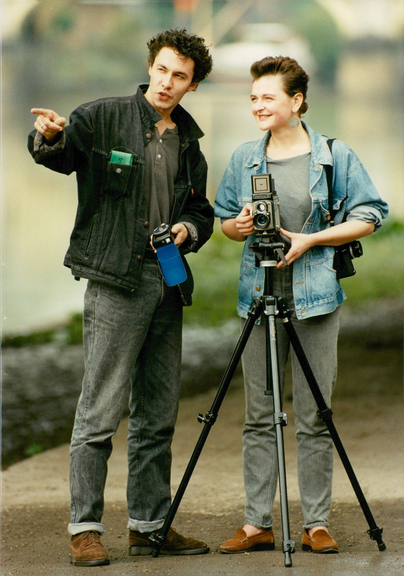 Paul Mowett and Marine Ogilvy photograph nature together - Vintage Photograph