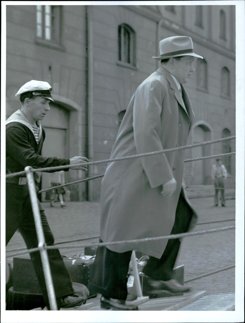 Russian diplomats holidaymakers with the vessel Beloostrov - Vintage Photograph