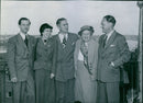 Music Teachers visiting from the US Bengt Franzen, Molly Belt, Louis G. Wersen, Rebecca White and Yngve army. - Vintage Photograph
