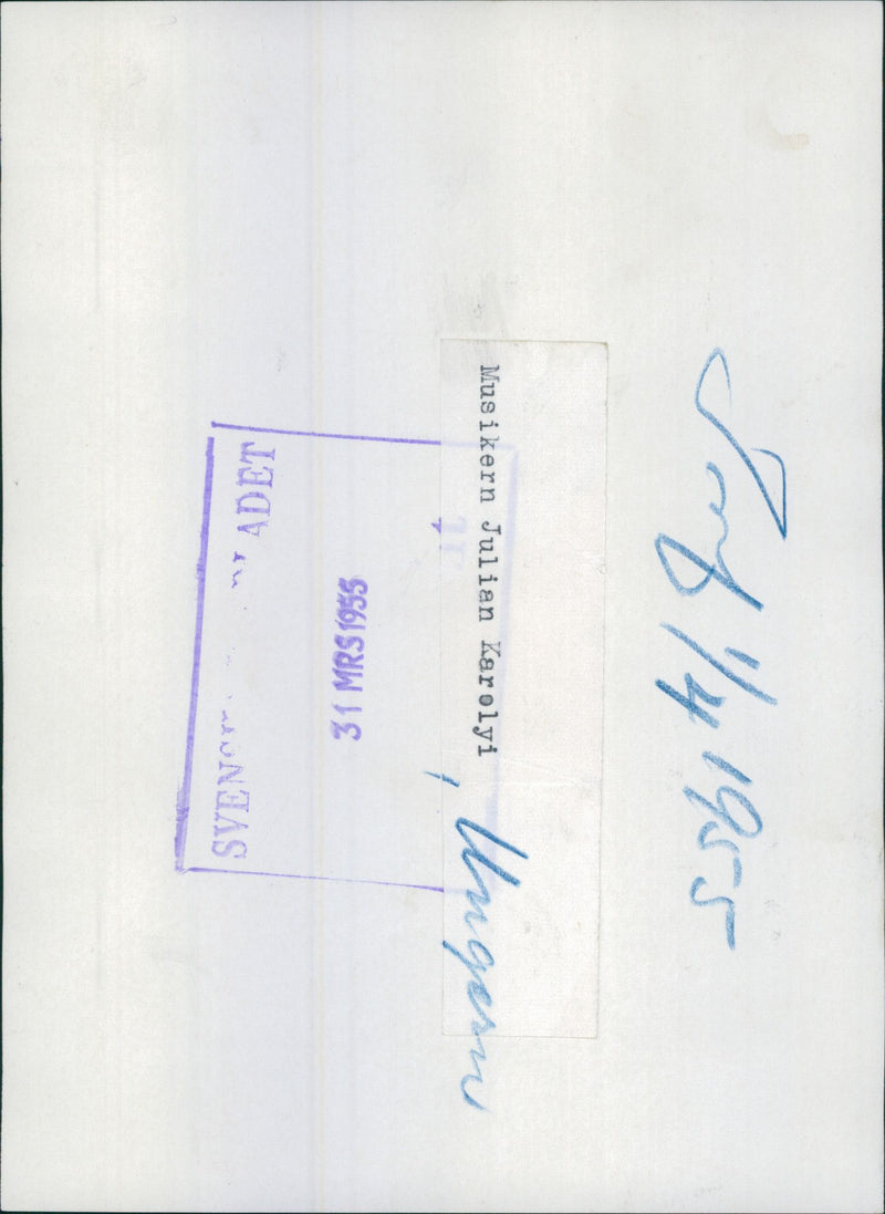 Hungarian musician Julian Karolyi - Vintage Photograph