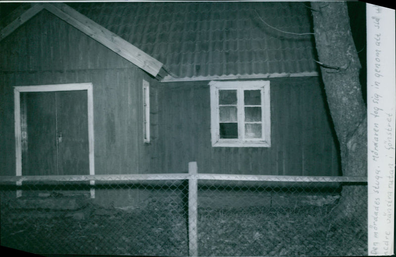 Kriminalmän examines the track at the murder scene in Vankiva - 18 October 1948 - Vintage Photograph