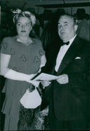 The writer Carl Erik Soya and Mrs. Agnes Soya from Denmark to opera visits. - Year 1946 - Vintage Photograph