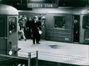 Trains at a standstill after the murder of the subway in the Old Town. - Vintage Photograph