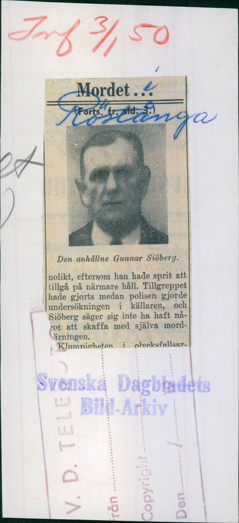 The arrested murderer Gunnar Sjöberg - Vintage Photograph