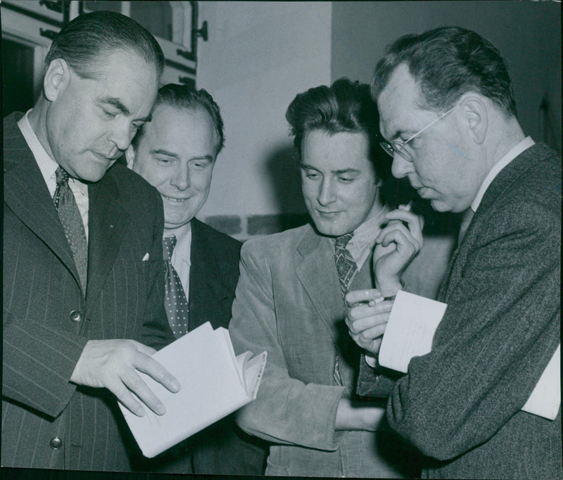 FridegÃ¥rd, Asklund, Jansson and AspenstrÃ¶m the Swedish Writers' Association annual meeting. - Vintage Photograph