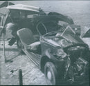 Violent collision between two cars - Vintage Photograph