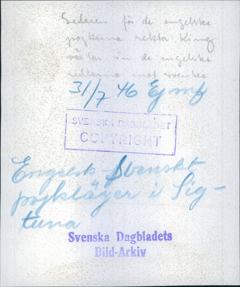 English-Swedish poetry at the Sigtunaskolan - 31 July 1946 - Vintage Photograph