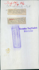 Edvard Wilbeck front of the model of the pothole at the exhibition "New Nature" at the City Museum. - 14 April 1946 - Vintage Photograph