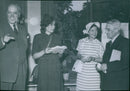 Writers' Congress in Malmo. Anders Sterling, Elsa Grave, Dagmar Edqvist and Gunnar BjÃ¶rling - Vintage Photograph