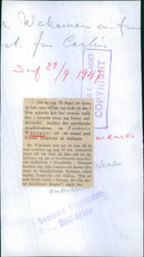 American writer Frederic Wakeman with wife on a combined vacation and business trip in Stockholm. - 29 September 1947 - Vintage Photograph