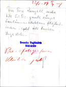 The press photographer&#39;s club is jubilating. Cashier Inge Holm receives the club&#39;s signature in gold. - 23 January 1949 - Vintage Photograph