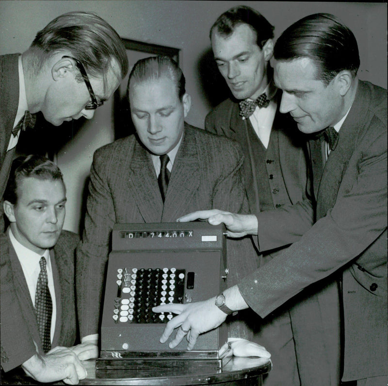 Expedition Manager Hans Bagger, Sales Representatives Kurt SjÃ¶Ã¶, Lennart Siewert and Carl Fellenius, as well as Engineer Gunnar BjÃ¤rneman - 1 November 1949 - Vintage Photograph