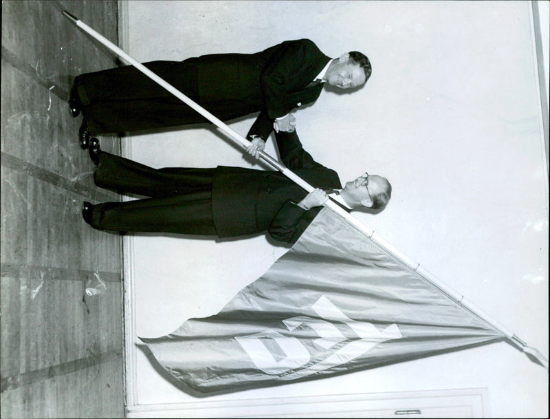 TCO delegates prepare the campaign at the Concert Hall - 27 September 1949 - Vintage Photograph