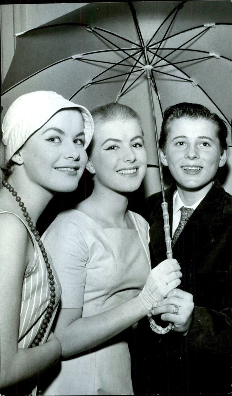 Twin Sisters Inger and Yvonne Axo Christer Ogebjer at teenage parade "The Fly" in the Concert Hall. - Vintage Photograph