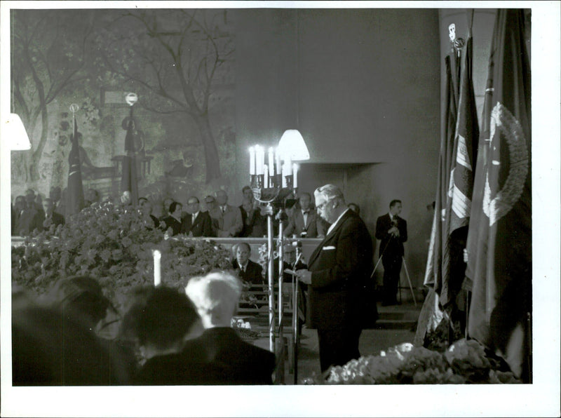 Poet Zeth HÃ¶glund's funeral - Vintage Photograph