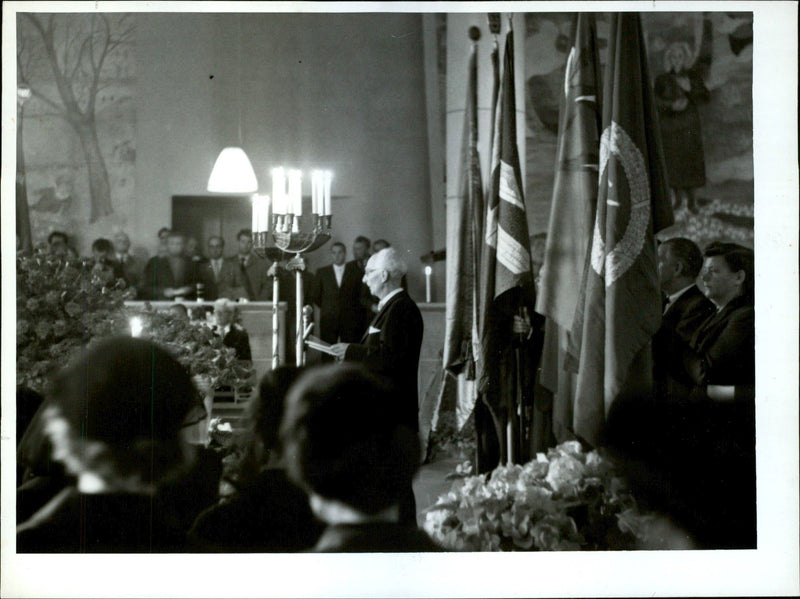 Poet Zeth HÃ¶glund's funeral - Vintage Photograph