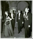 The royal couple entered the Musical Academy together with Stig Walin and Brother Jonzon - Vintage Photograph