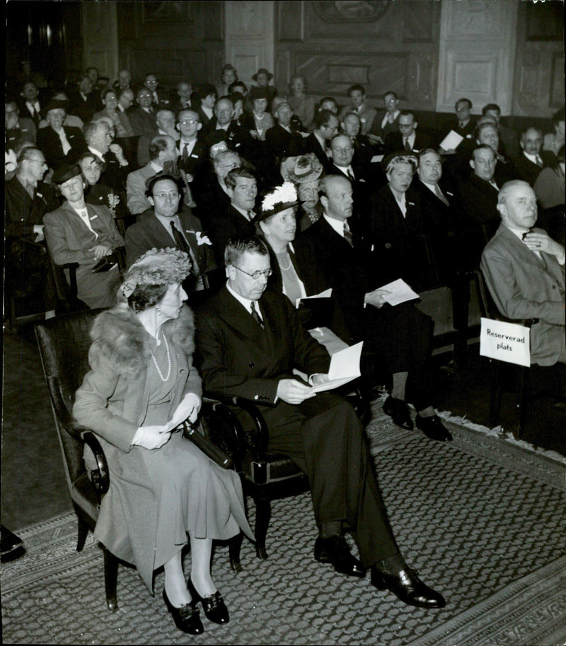 Crown Prince Couple visiting Penn Congress Concert Hall - 4 June 1946 - Vintage Photograph