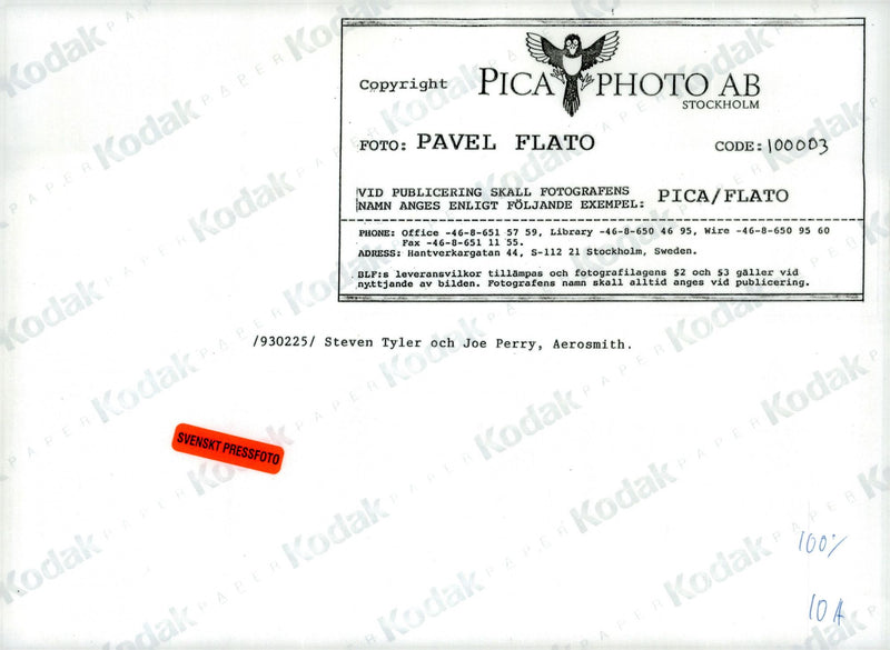 Steven Tyler and Joe Perry, Aerosmith - Vintage Photograph