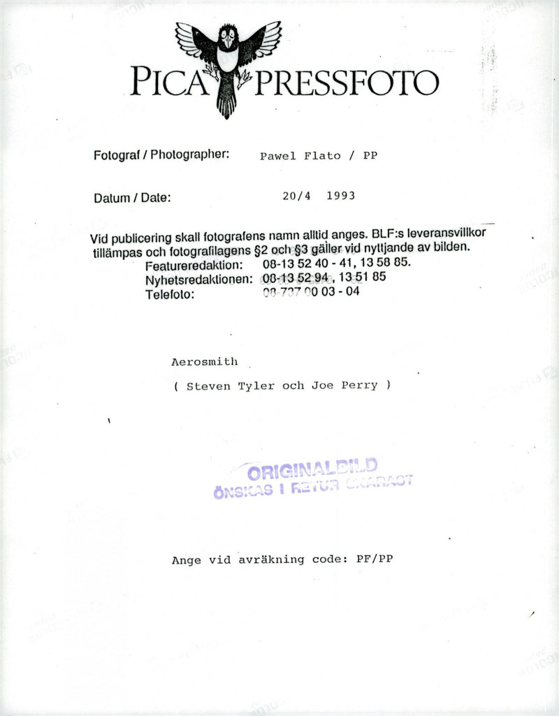 Steven Tyler and Joe Perry of Aerosmith - Vintage Photograph