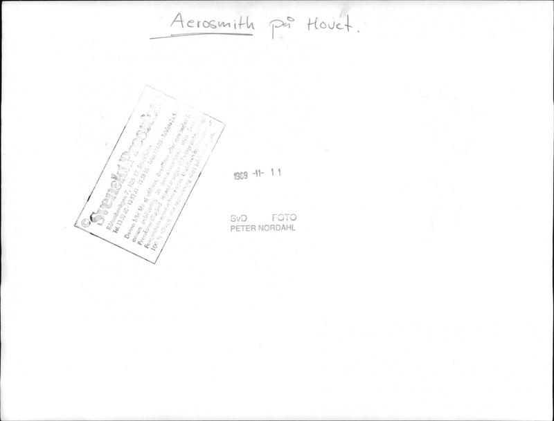 Aerosmith at Hovet - Vintage Photograph