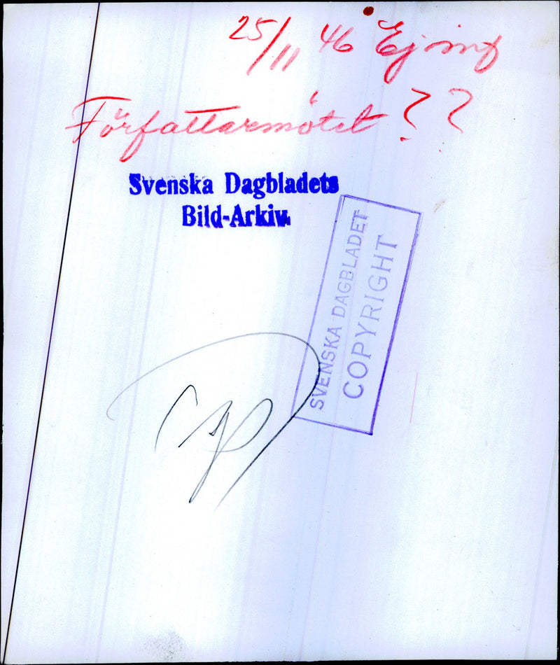 Writers meeting - 25 November 1946 - Vintage Photograph