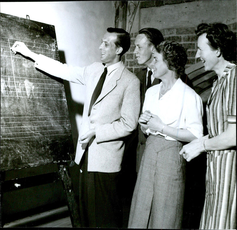 Delegates in conversation at the Church Music Association's meeting - 30 June 1948 - Vintage Photograph