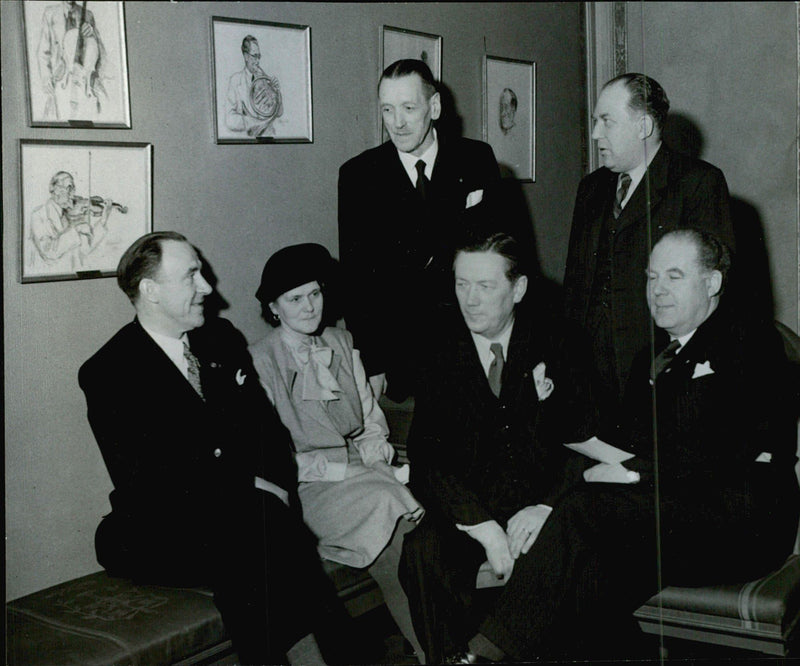 Grocery and rural traders gathered at the Concert Hall - 26 January 1948 - Vintage Photograph