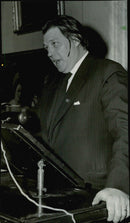 Harry Martinson speak at the lecture series "Poetry and art" in National Museum - 27 January 1948 - Vintage Photograph