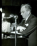 International Co-operative Alliance held its 20th Congress at the Concert Hall. Albin Johansson talks. - Vintage Photograph
