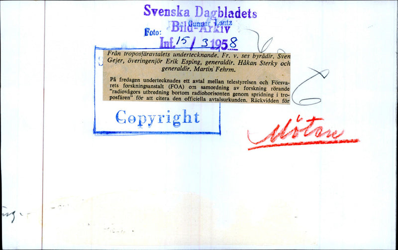 TroposfÃ¤ravtalets signature delegates - Vintage Photograph