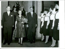 Queen arrives at Postsparkejubileet in the Concert Hall - Vintage Photograph