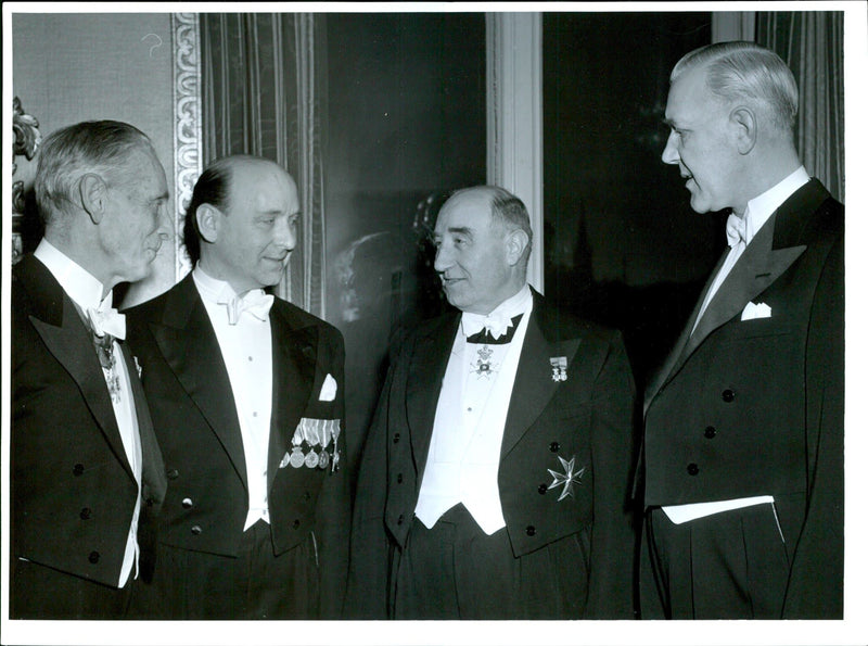 Ernst Killander, Federal Chairman. Carl Ahlberg and Ivar Persson and John Lingman photographed during a break at the Music Teachers National Association 50th Anniversary - Vintage Photograph