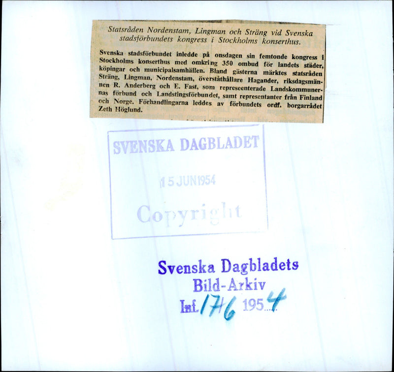 Swedish town union's congress in the concert hall - Vintage Photograph
