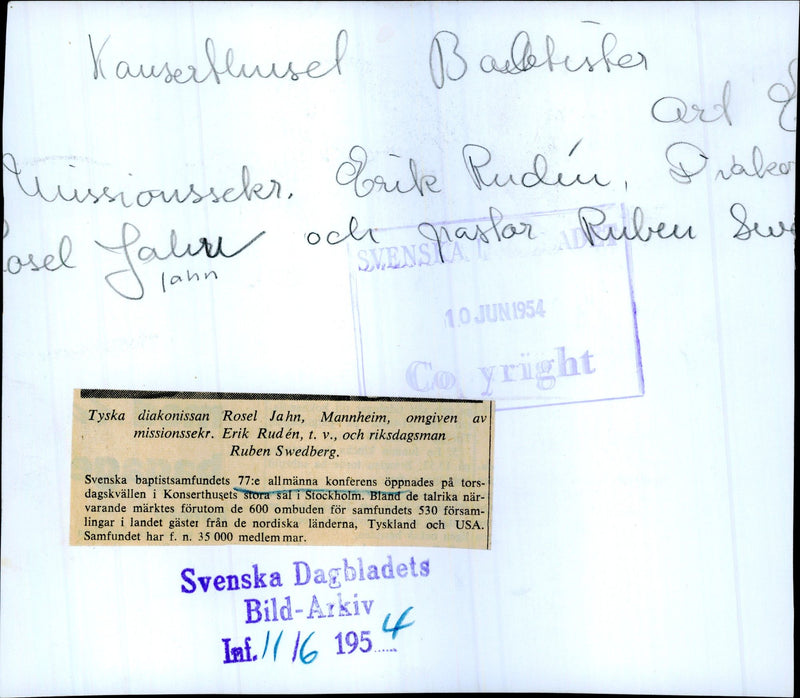 Swedish Baptist Union general conference at the Concert Hall - Vintage Photograph