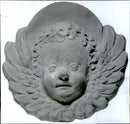 Angel Face in terracotta found among the rubble after Duke Charles Castle. - Vintage Photograph