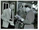 Military studying the map. - Vintage Photograph