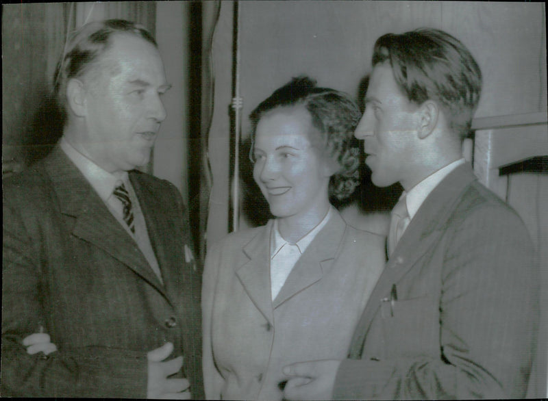 Reverend Gustav GrÃ¤nde with writer Per Olof EkstrÃ¶m and his wife Britta - Vintage Photograph