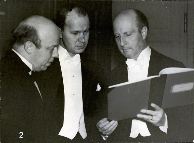 Delegates in conversation at the Concert Hall - 7 December 1941 - Vintage Photograph