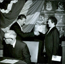 Delegates in conversation at the Church Music Meeting - Vintage Photograph