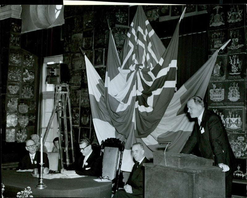 Delegates in conversation at the Church Music Meeting - Vintage Photograph