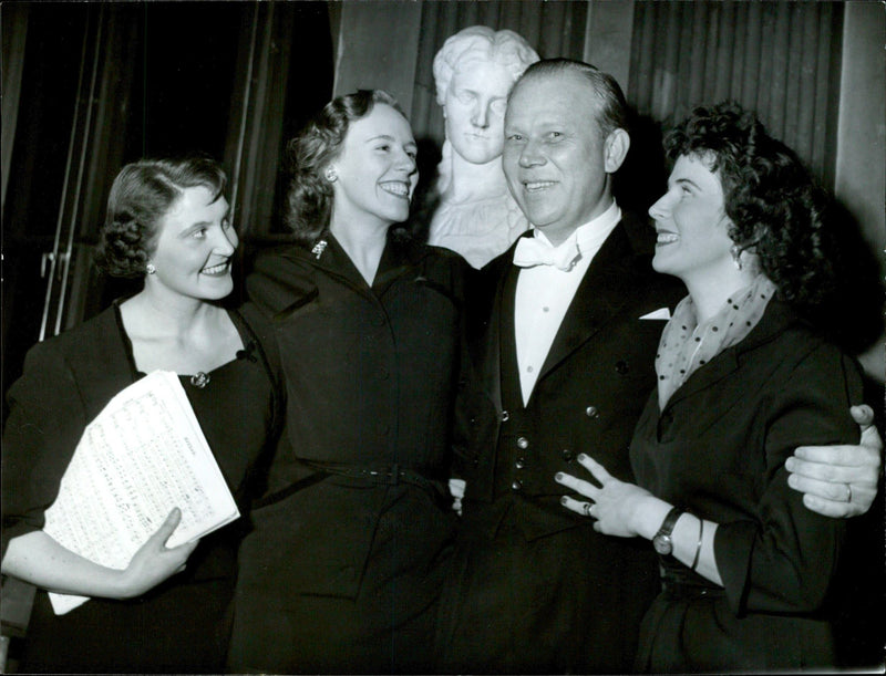 The fellows celebrating at the Royal Academy. Musical Academy's anniversary - Vintage Photograph