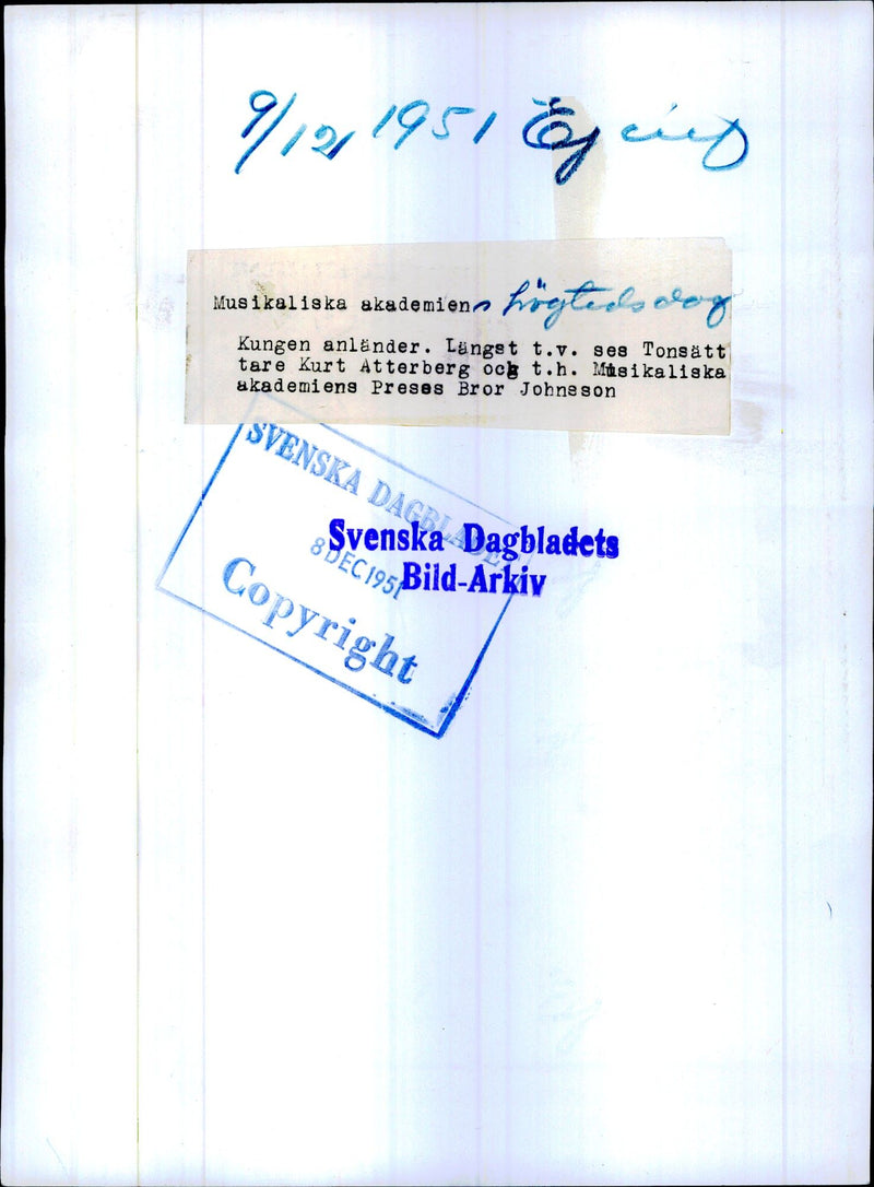 King arrives to the Musical Academy anniversary - Vintage Photograph