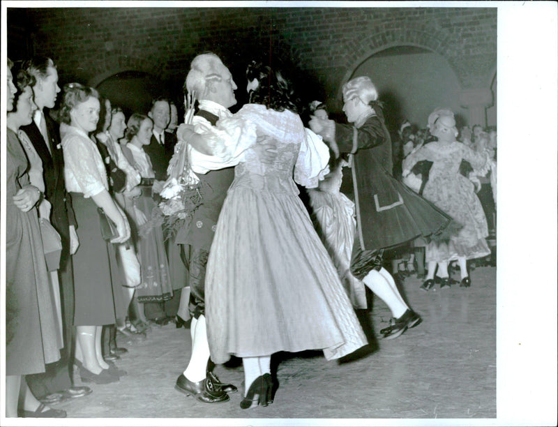 Swedish youth ring pageants in the Blue Hall - Vintage Photograph