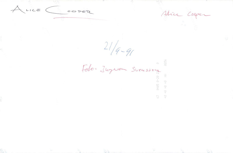 Alice Cooper spray-sign a car - Vintage Photograph