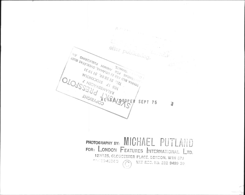 Alice Cooper appearing on stage - Vintage Photograph