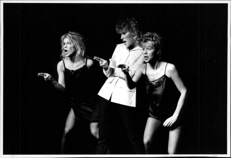 Three members of the music group Ainbusk Singer. Josefin Nilsson, Annelie Karlsson and Birgitta Jakobsson. - Vintage Photograph