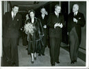 The royal couple arrive with Prince Bertil Concert Hall - Vintage Photograph